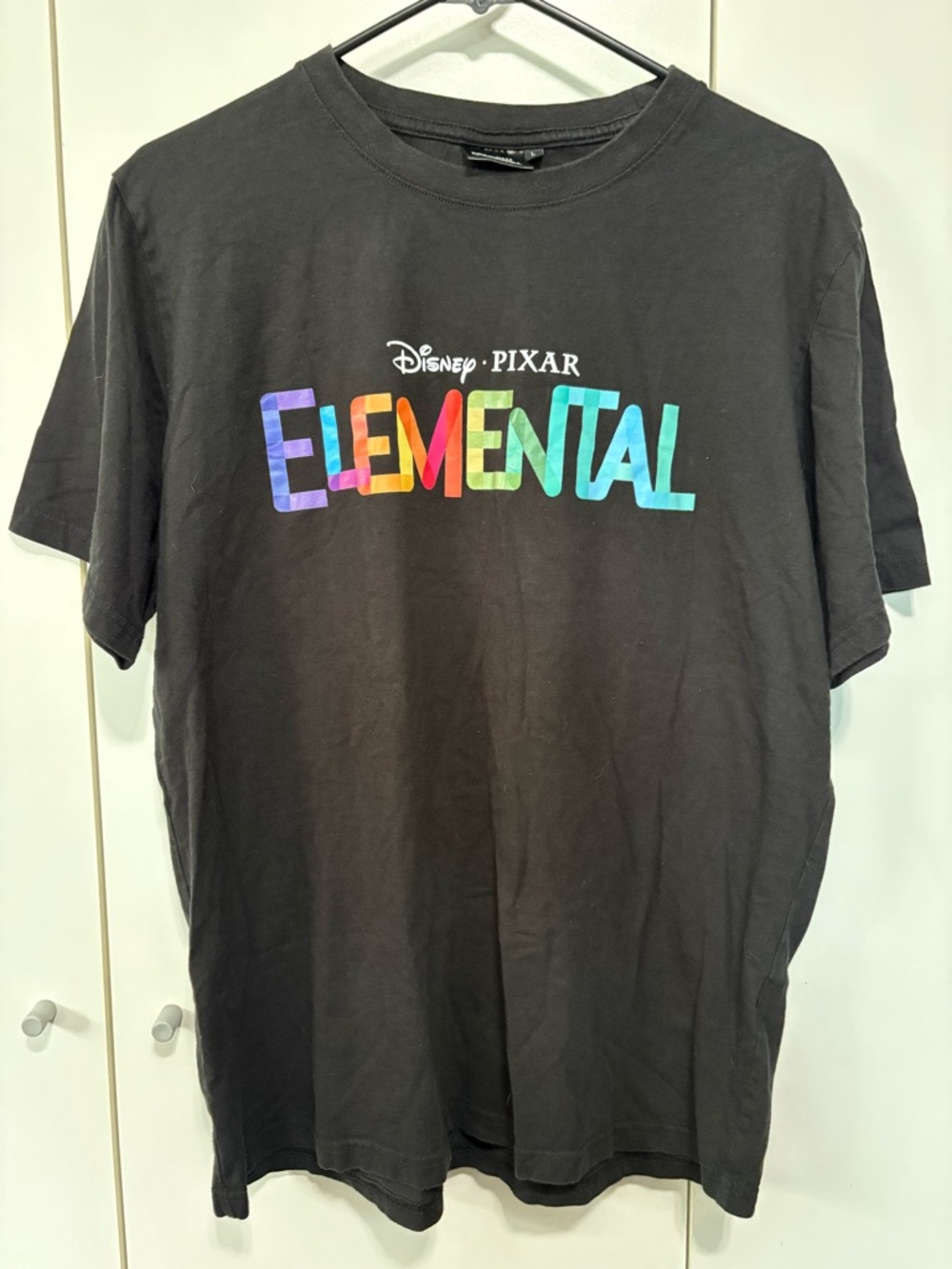 Disney Pixar Promo Elemental Multicolor Logo Black T‑Shirt